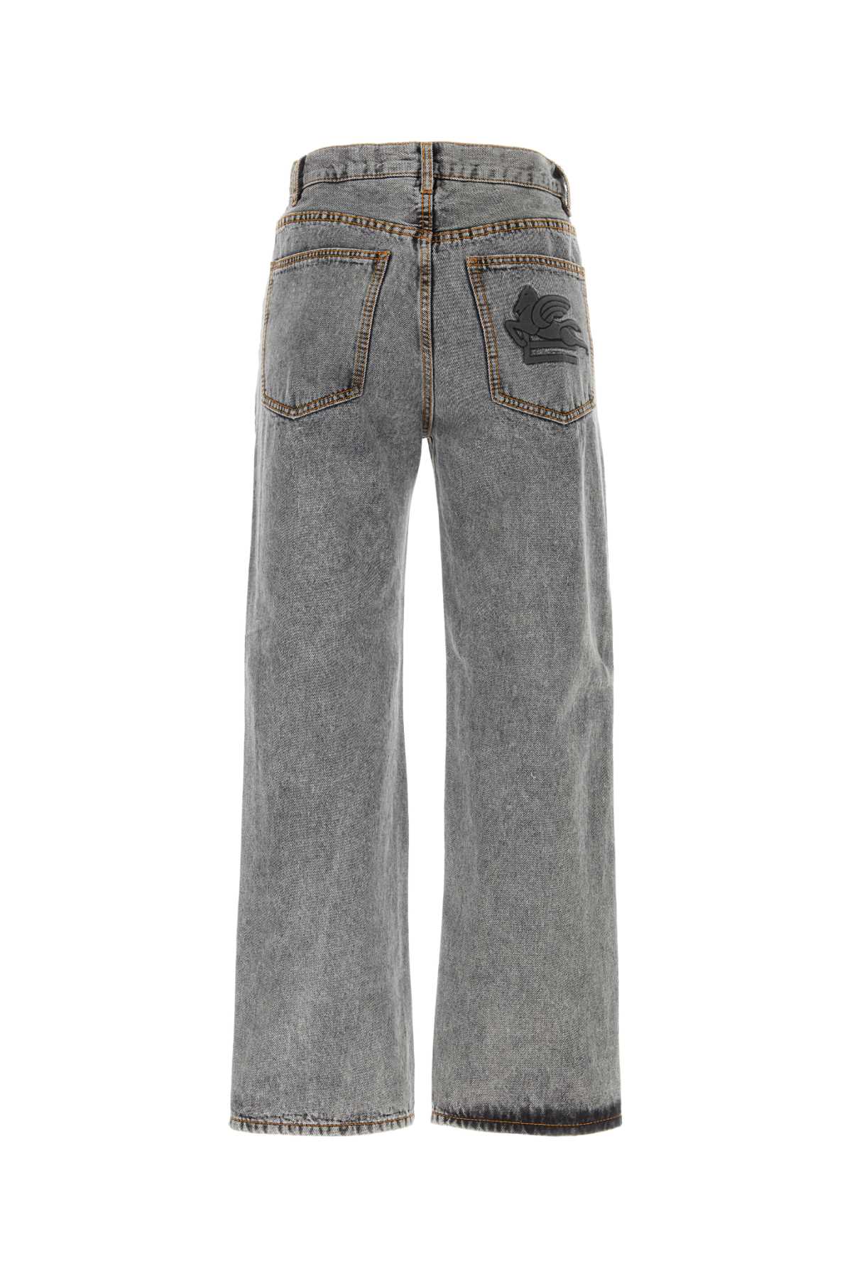 Shop Etro Grey Denim Jeans In Grigio