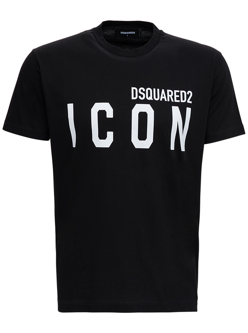 Shop Dsquared2 Icon Cotton T-shirt With Logo Print In Black