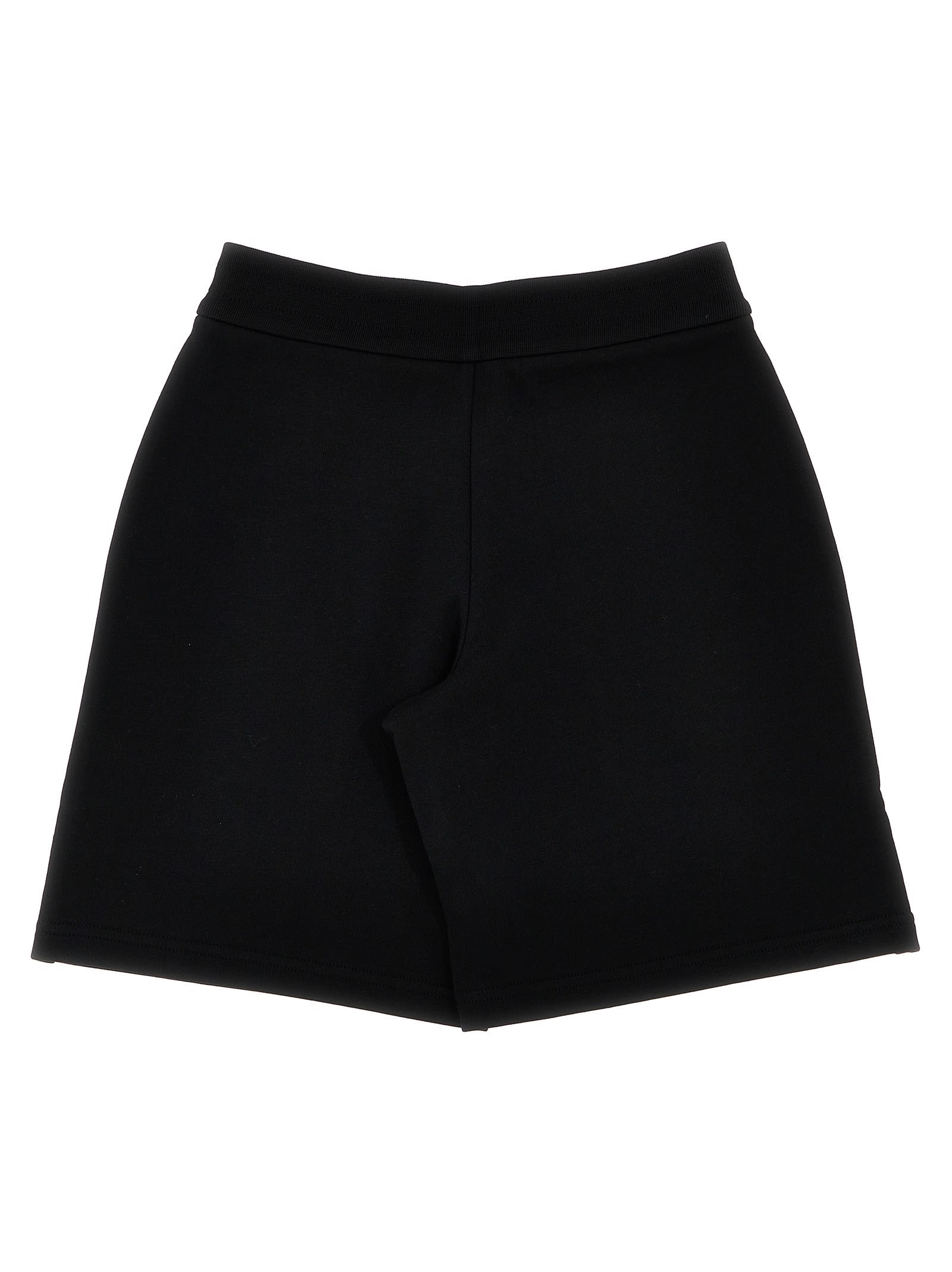 Shop Moncler Logo Patch Bermuda Shorts In Black