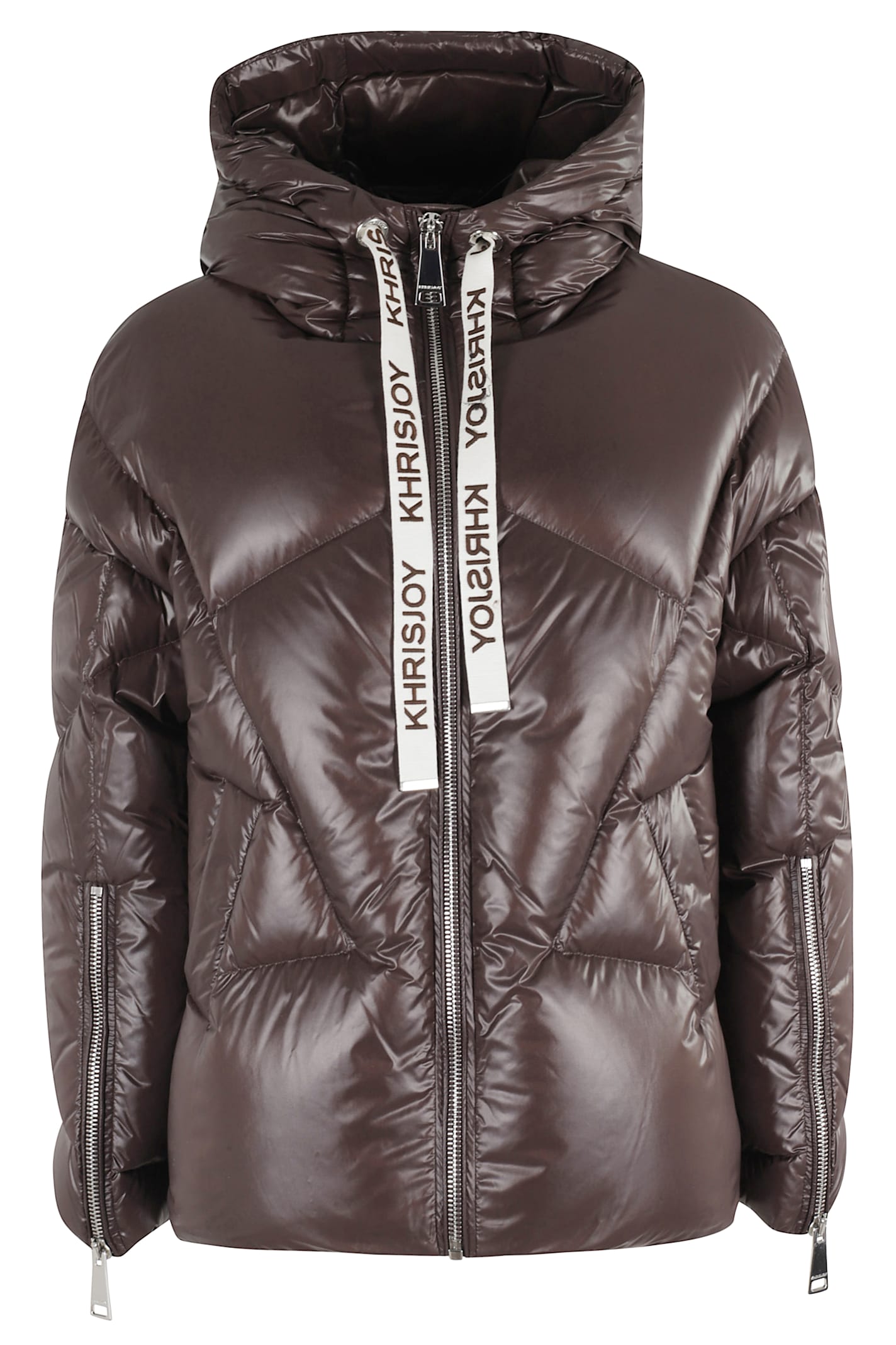 Khrisjoy Khris Iconic Milano Shiny Jacket In Brown
