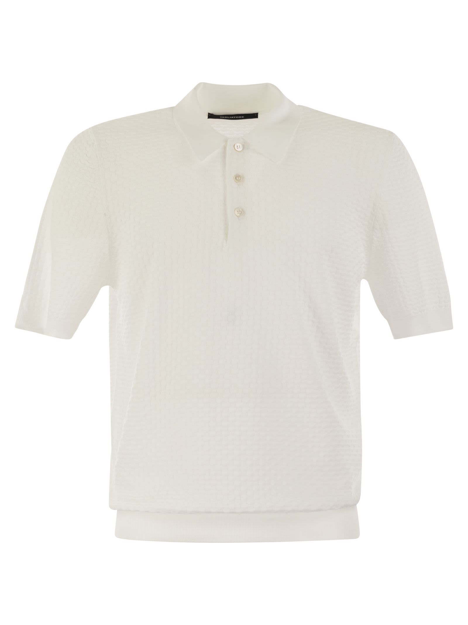 TAGLIATORE KNITTED COTTON POLO SHIRT