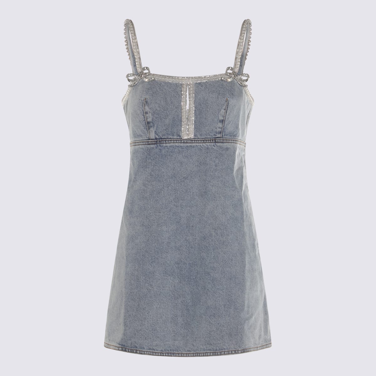 Light Blue Cotton Mini Dress