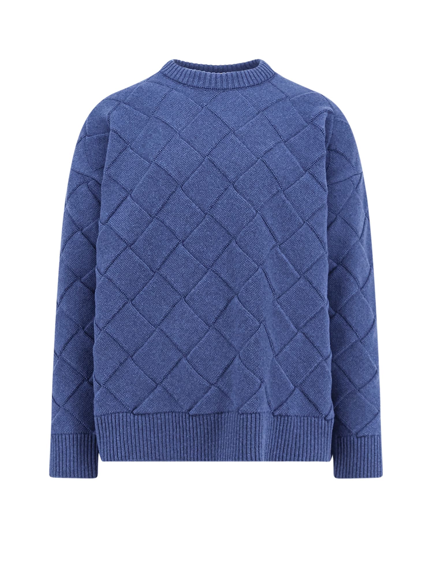 Bottega Veneta Men Intreccio 3d Wool Sweater In Multi