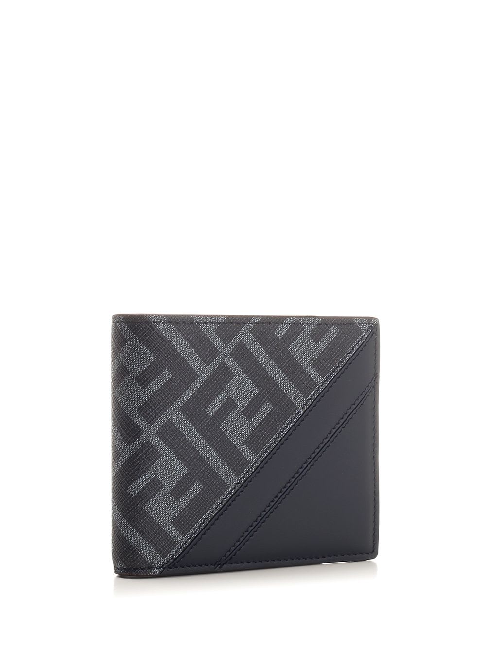 Shop Fendi Diagonal Wallet In Blue