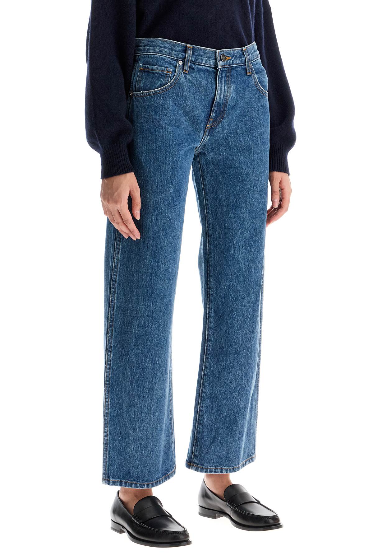 Shop Khaite Cropped Kerrie Jeans In Boone (blue)