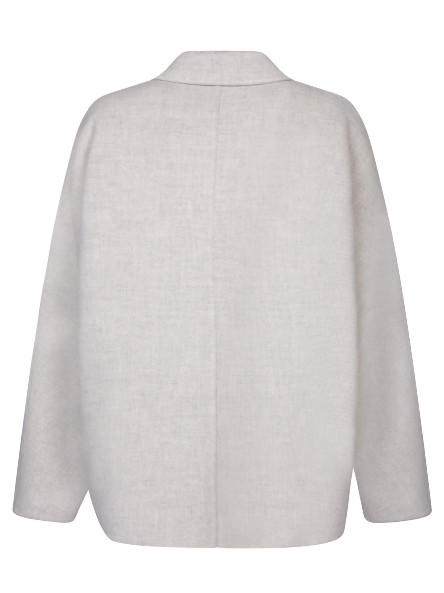 Brunello Cucinelli Mixed Wool Fabric Coat With Six Front Buttons In Grey
