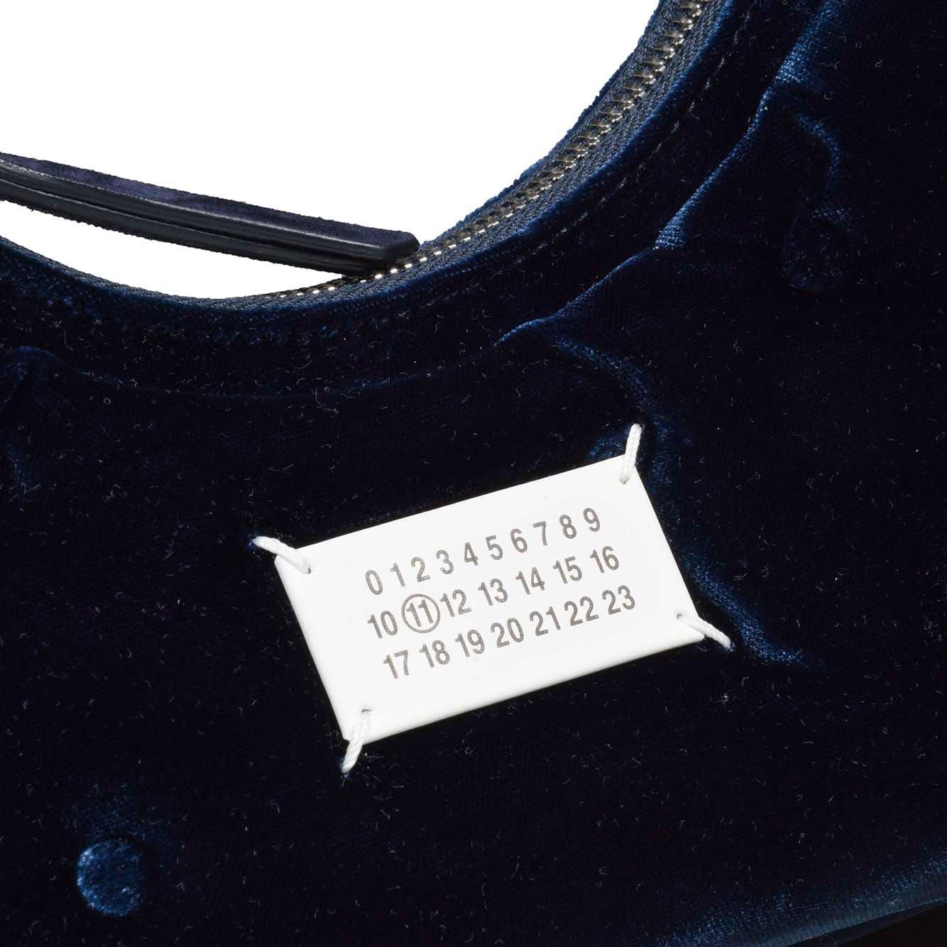 Shop Maison Margiela Glam Slam Micro Velvet Hobo Bag In Blue