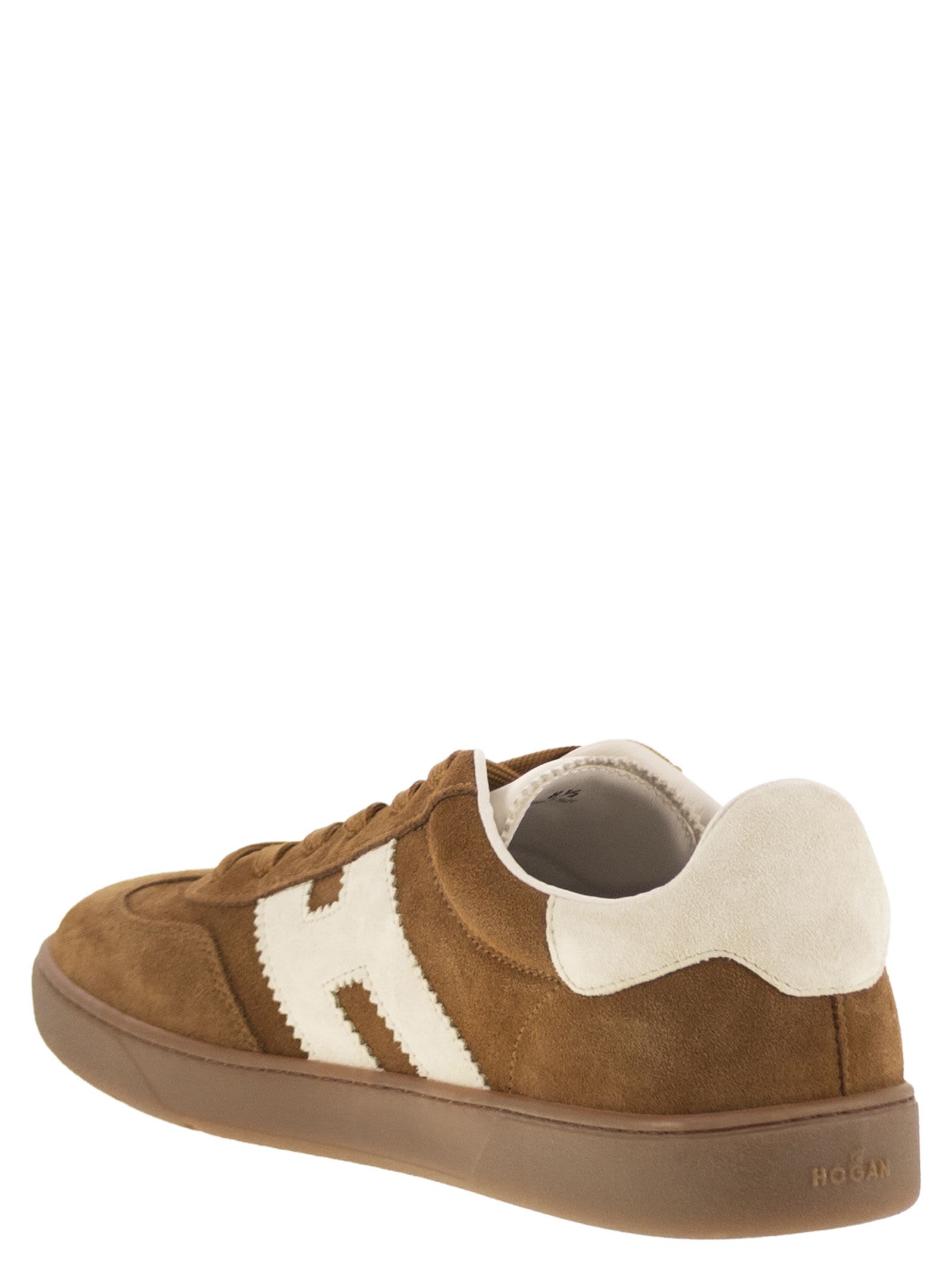 Hogan Cool Beige Suede Sneakers In Brown