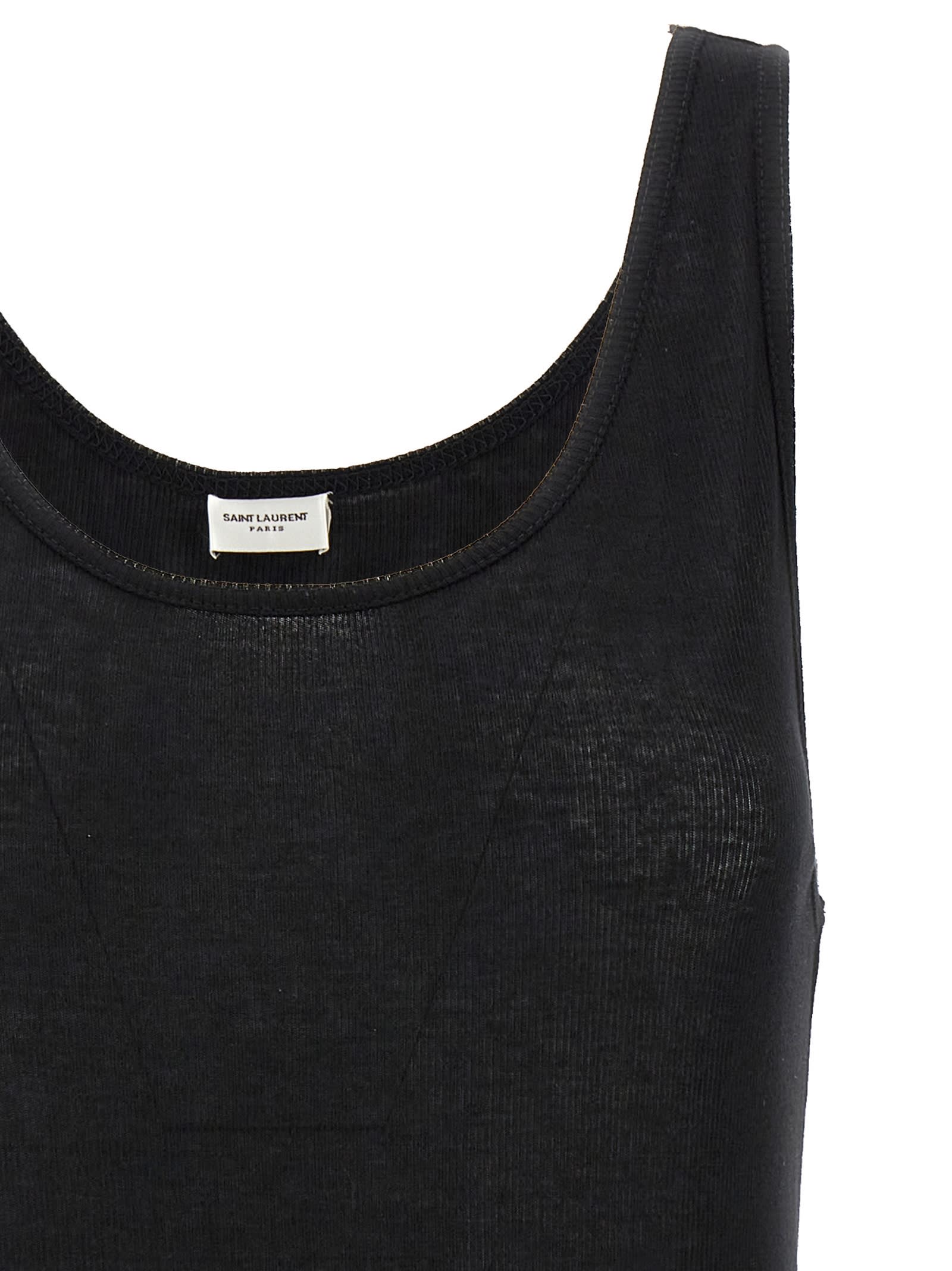 Shop Saint Laurent Rib Top In Black