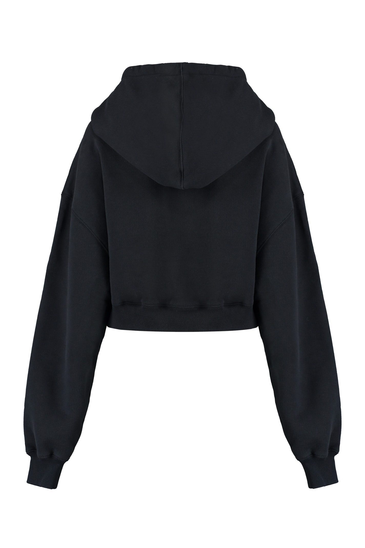 Shop Off-white Cropped Hoodie In Black Whit