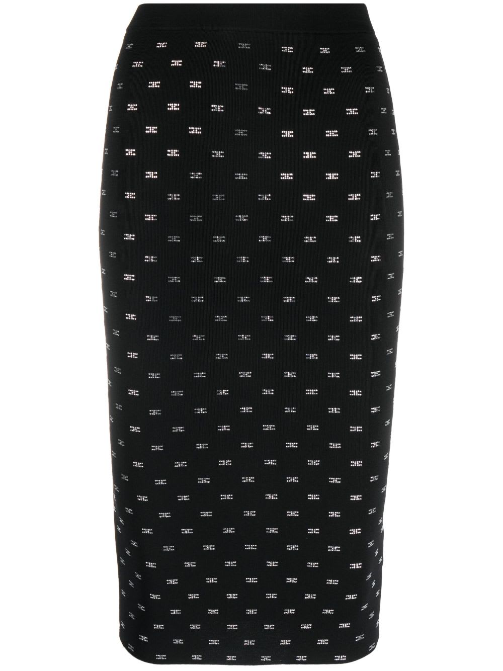 Shop Elisabetta Franchi Pencil Skirt With Swarovsky In Black