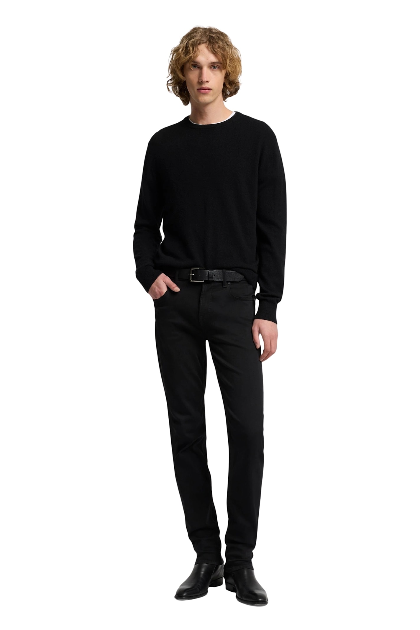 7 For All Mankind Cotton Pants In Black