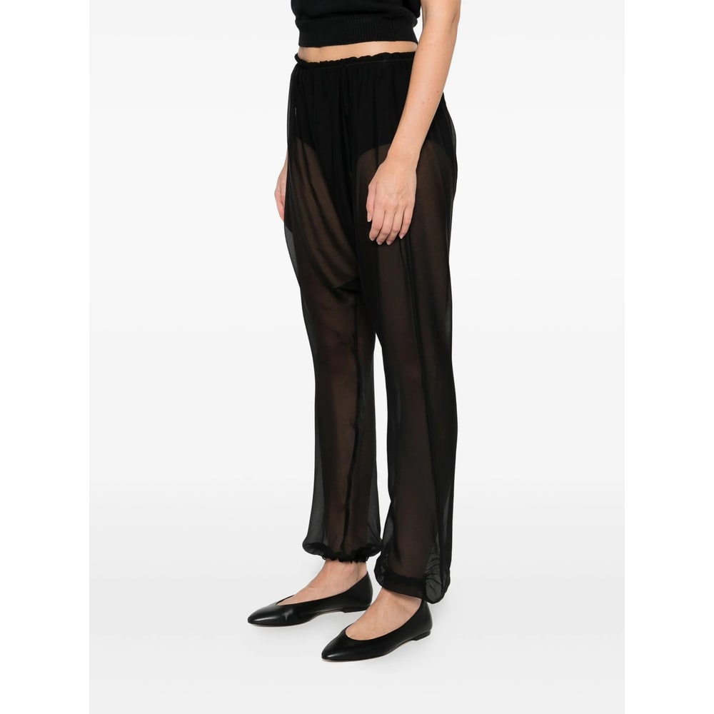 Paloma Wool Silk Palazzo Trousers In Black