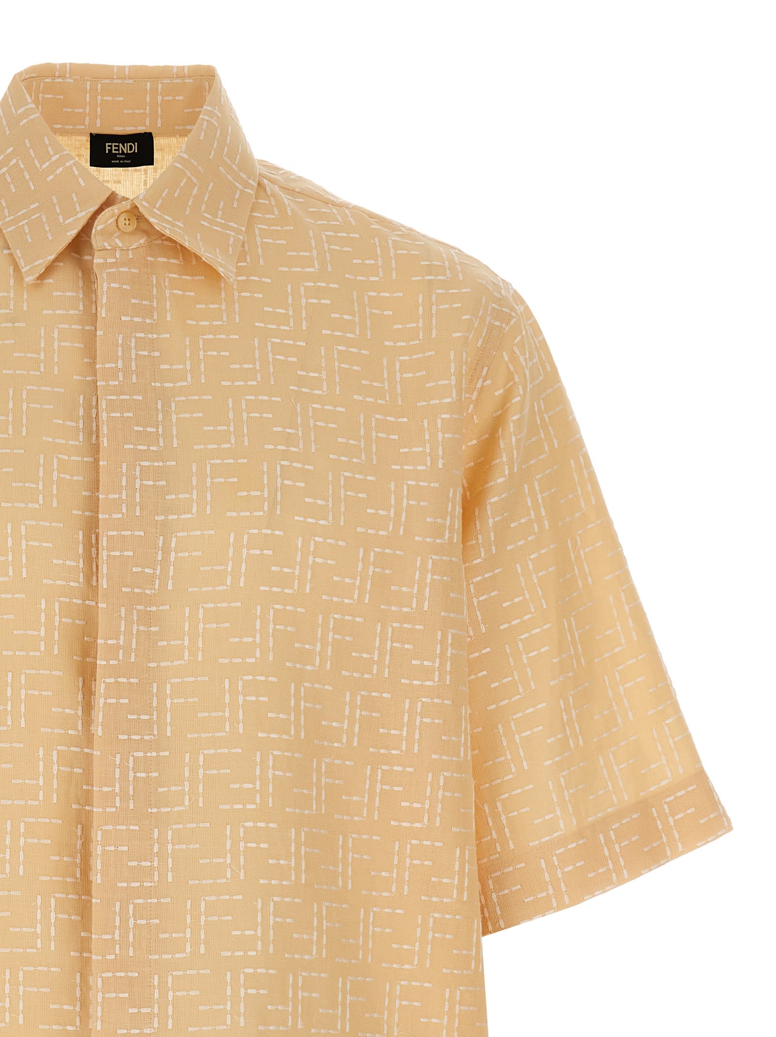 Fendi Ff Jacquard Shirt In White