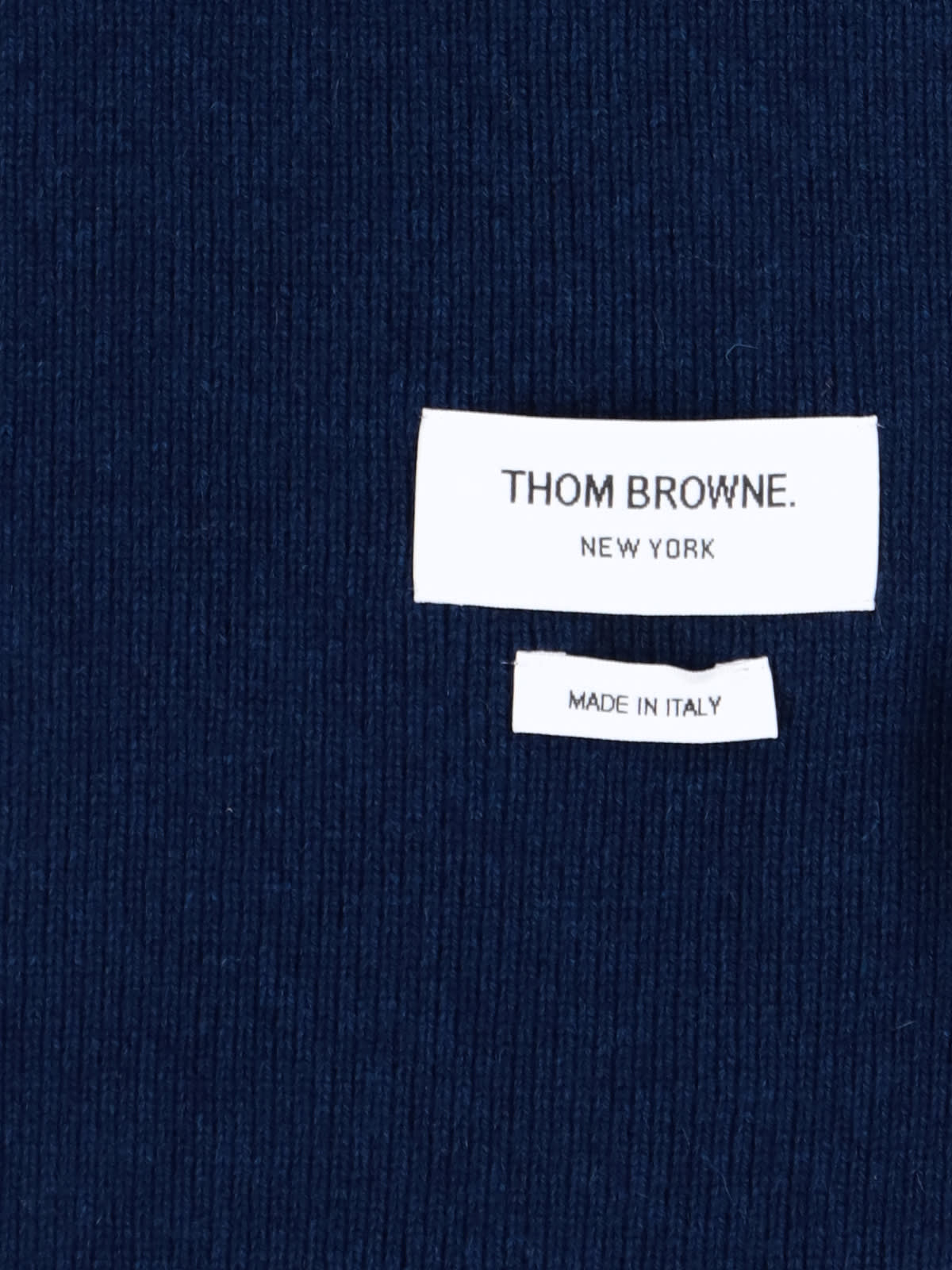 Shop Thom Browne Striped Detail Scarf In Blue