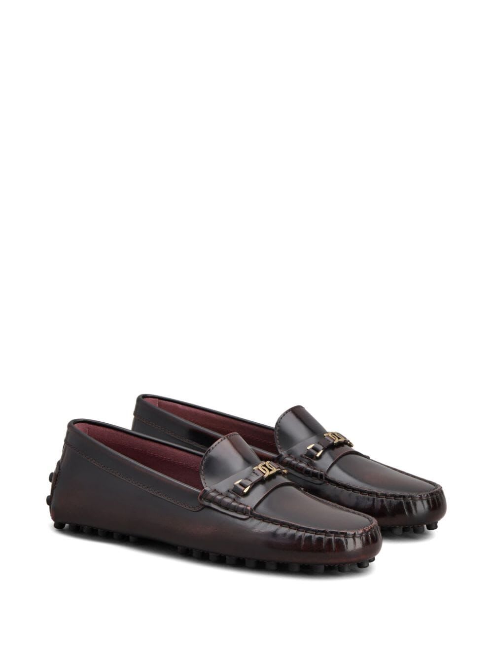 Shop Tod's Loafers In Bordeaux