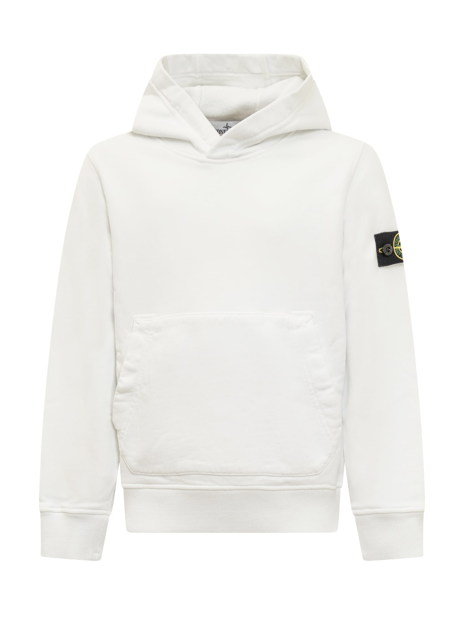 Shop Stone Island Junior Hoodie With Logo In White