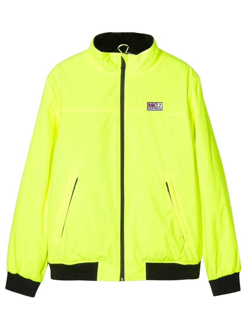 Mc2 Saint Barth Yellow Fluo Kids Jacket With Eco Fur Lining