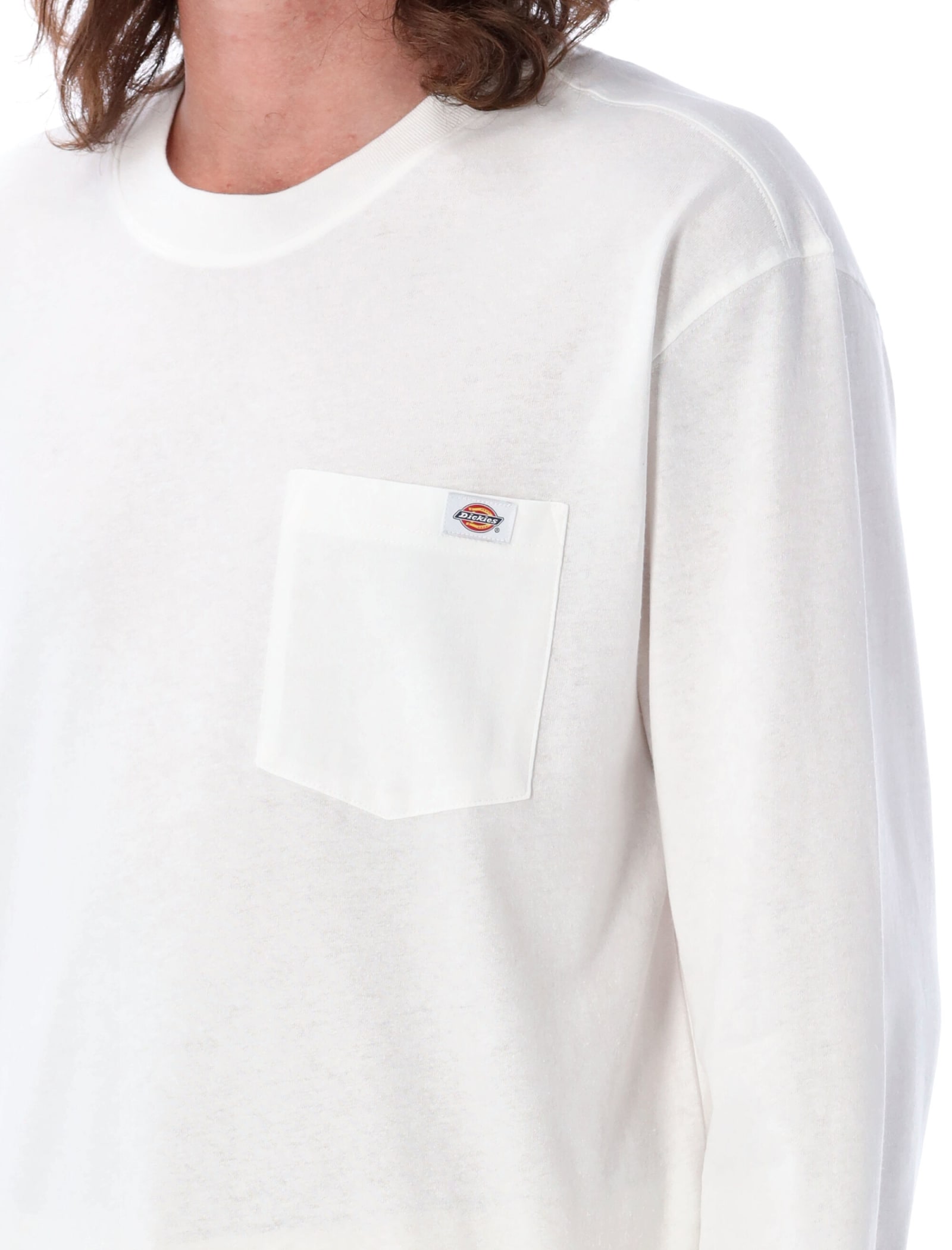 Shop Dickies Luray Pocket Long-sleeved T-shirt In White