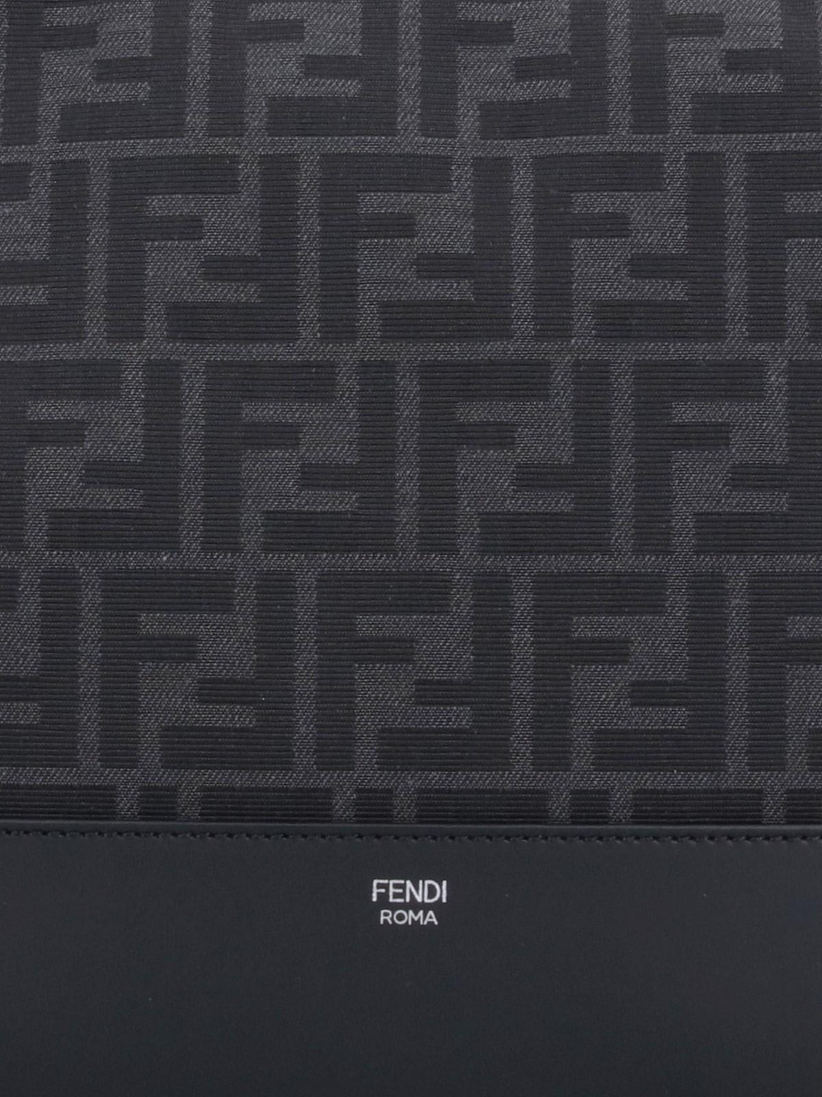 Shop Fendi Ff Crossbody Bag In Black