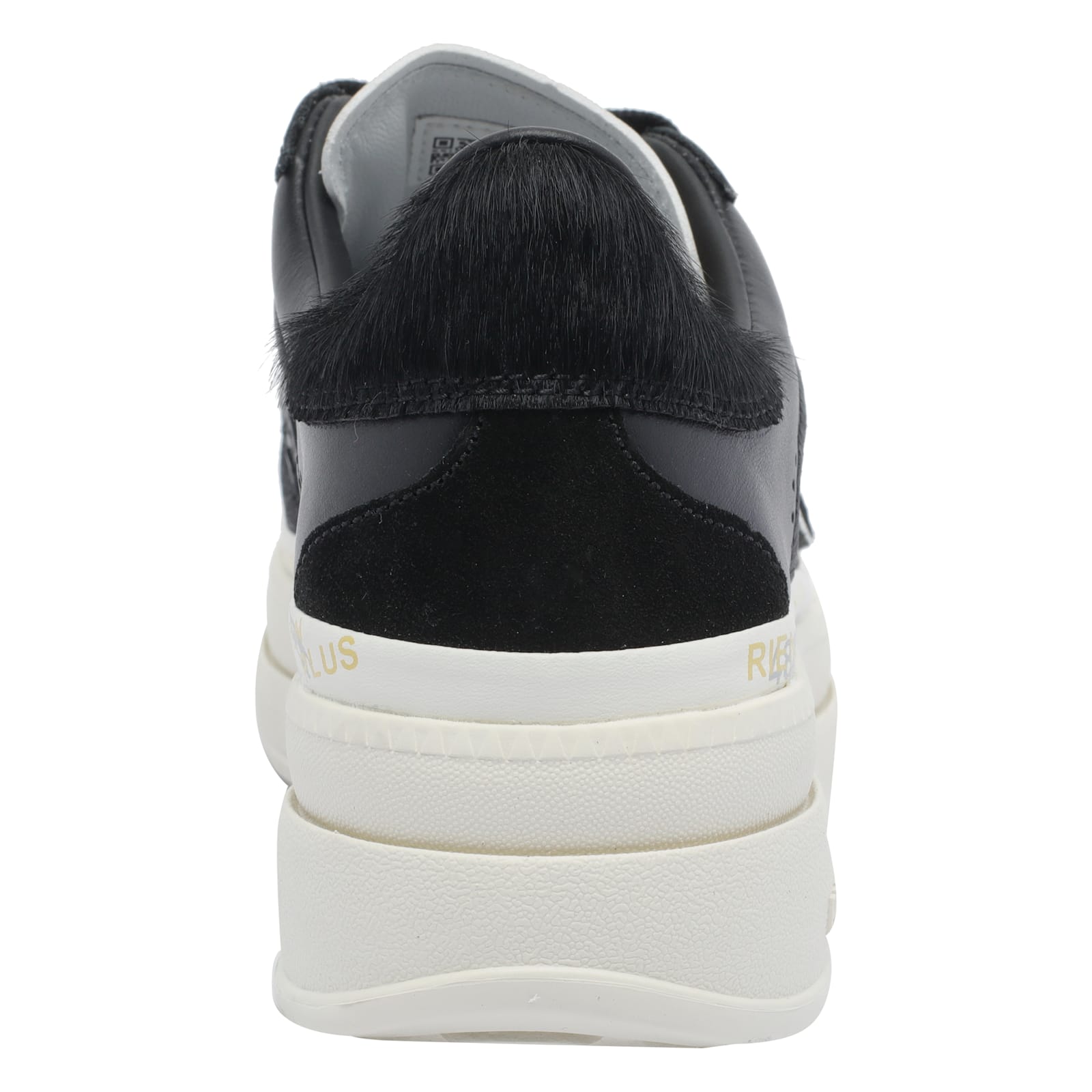 Premiata Platform Sneakers With Glitter And Contrast Tab In Black