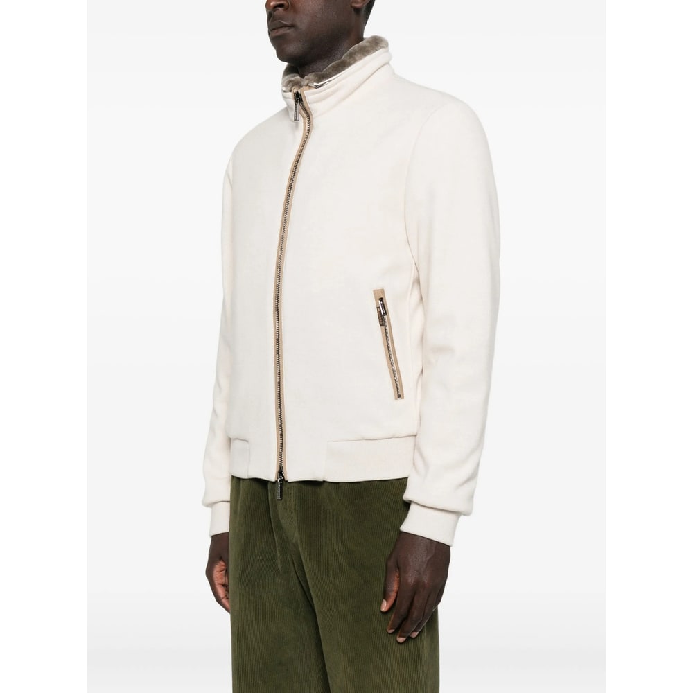 Moorer Long-sleeved Stand-up Collar Jacket In Neutral