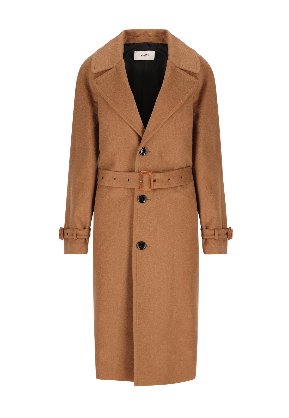 Belted Button-up Coat