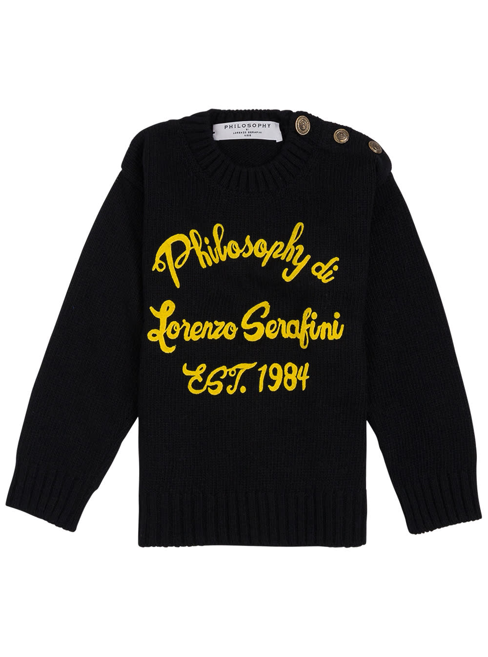 Philosophy di Lorenzo Serafini Kids Black Wool Blend Sweater With Logo