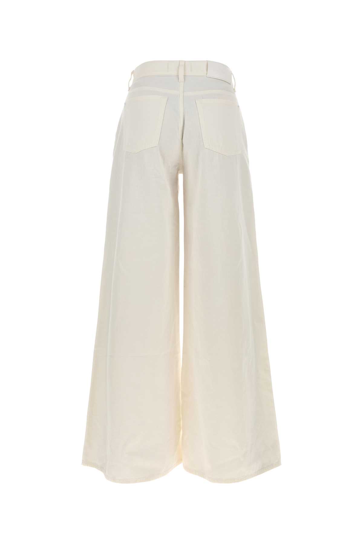 7 FOR ALL MANKIND IVORY DENIM WILLOW WILDE JEANS