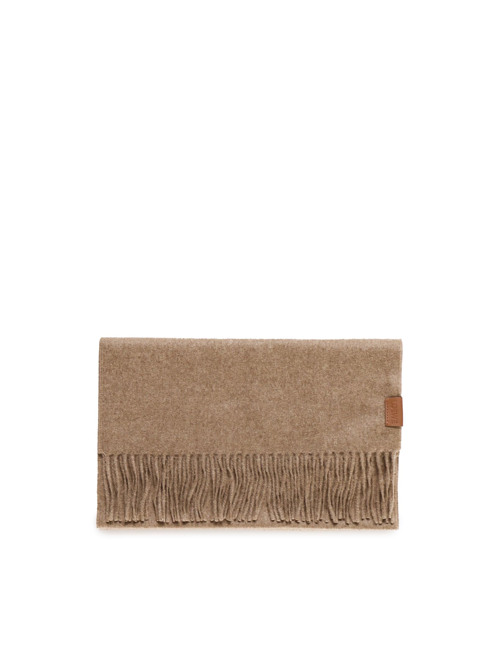 Shop Loewe Cashmere Scarf In Beige