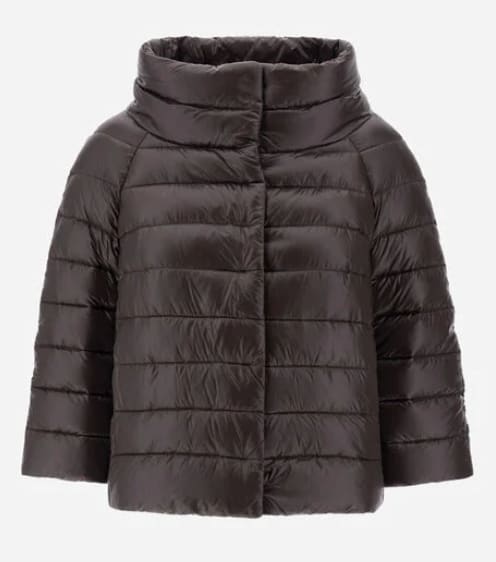 Herno Aminta Quilted Glossed Shell Jacket In Brown