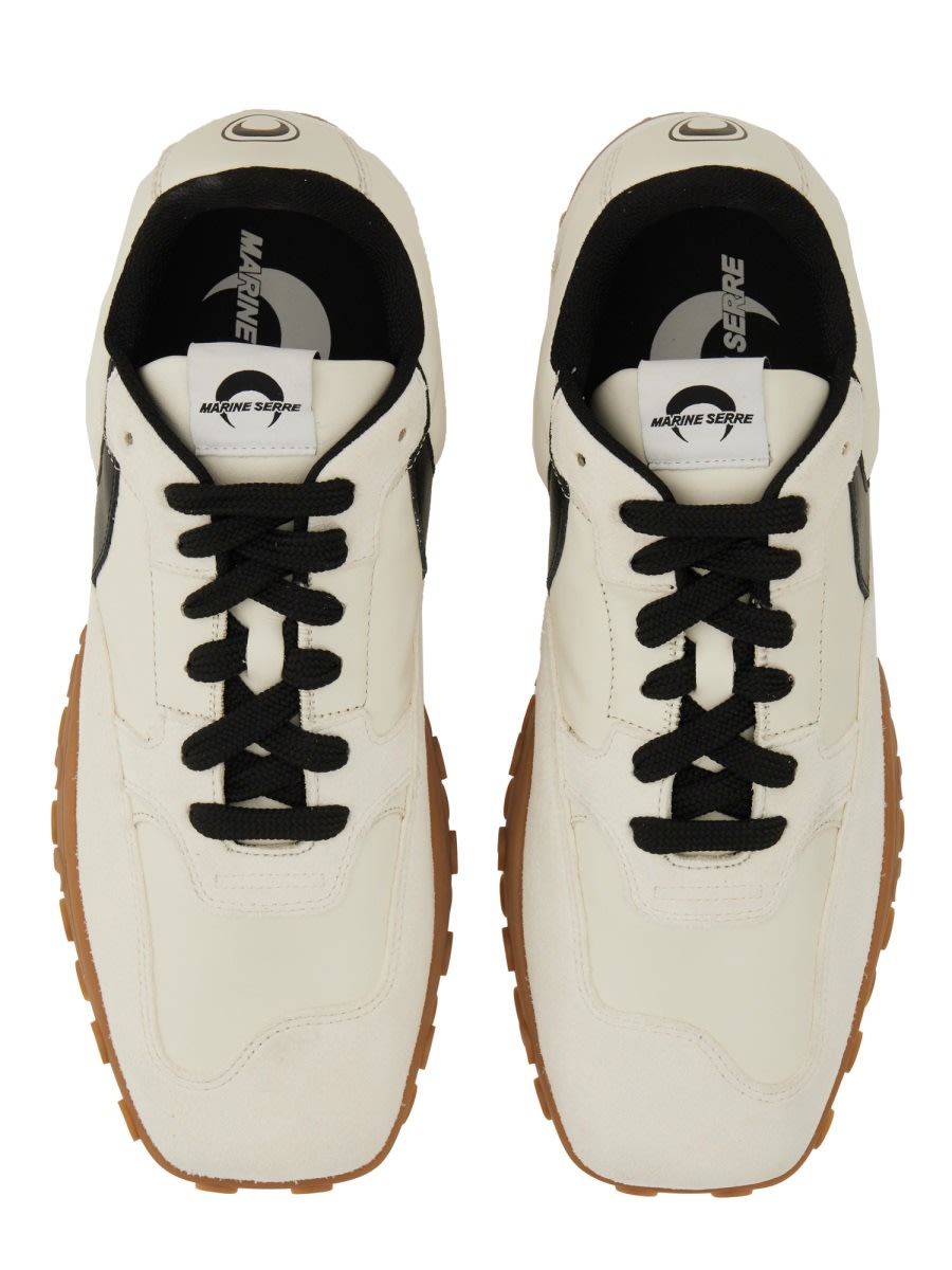 Marine Serre Crescent Moon Suede Panel Sneakers