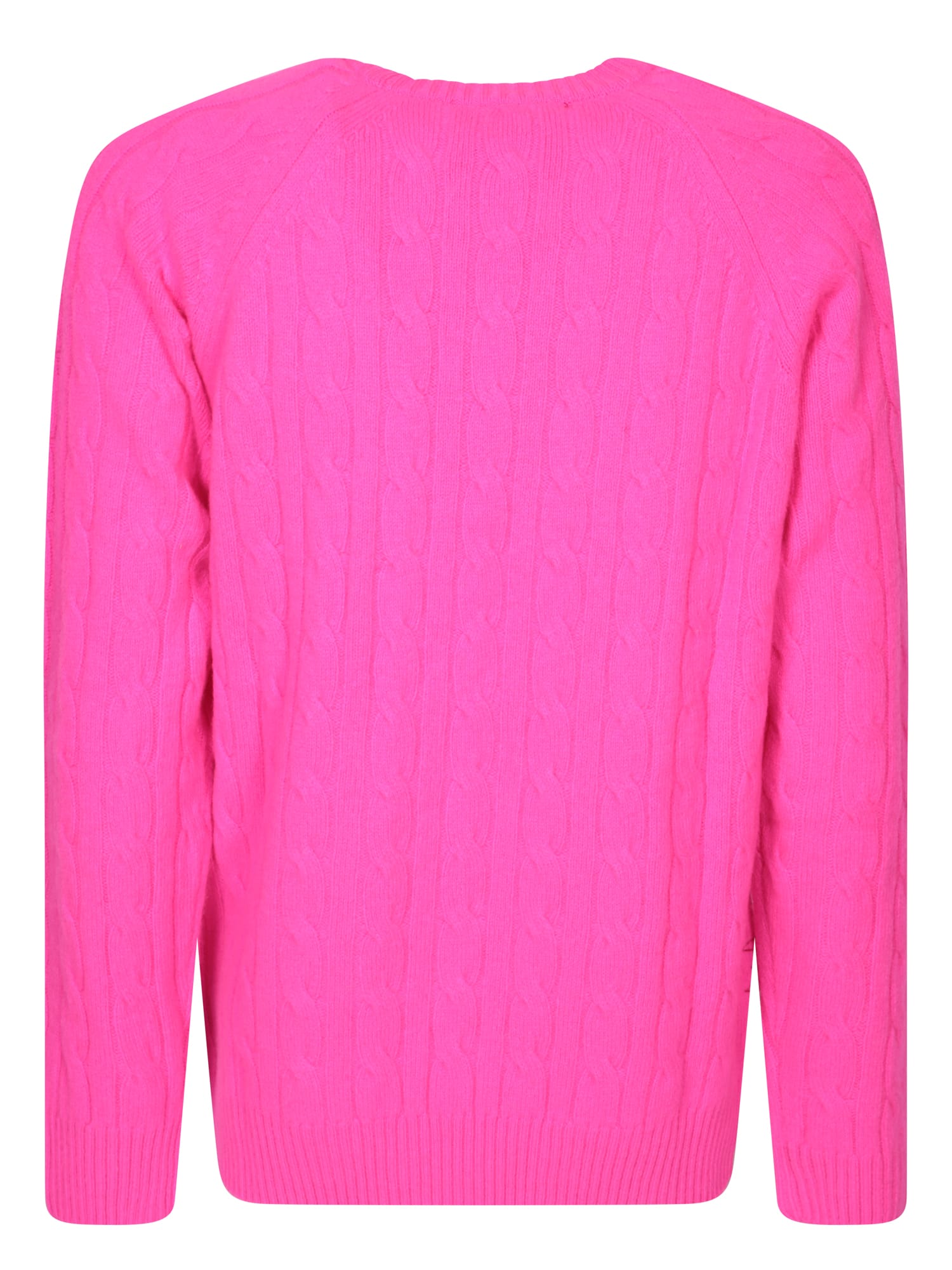 Shop Amaranto Braided Fuchsia Sweater In Pink