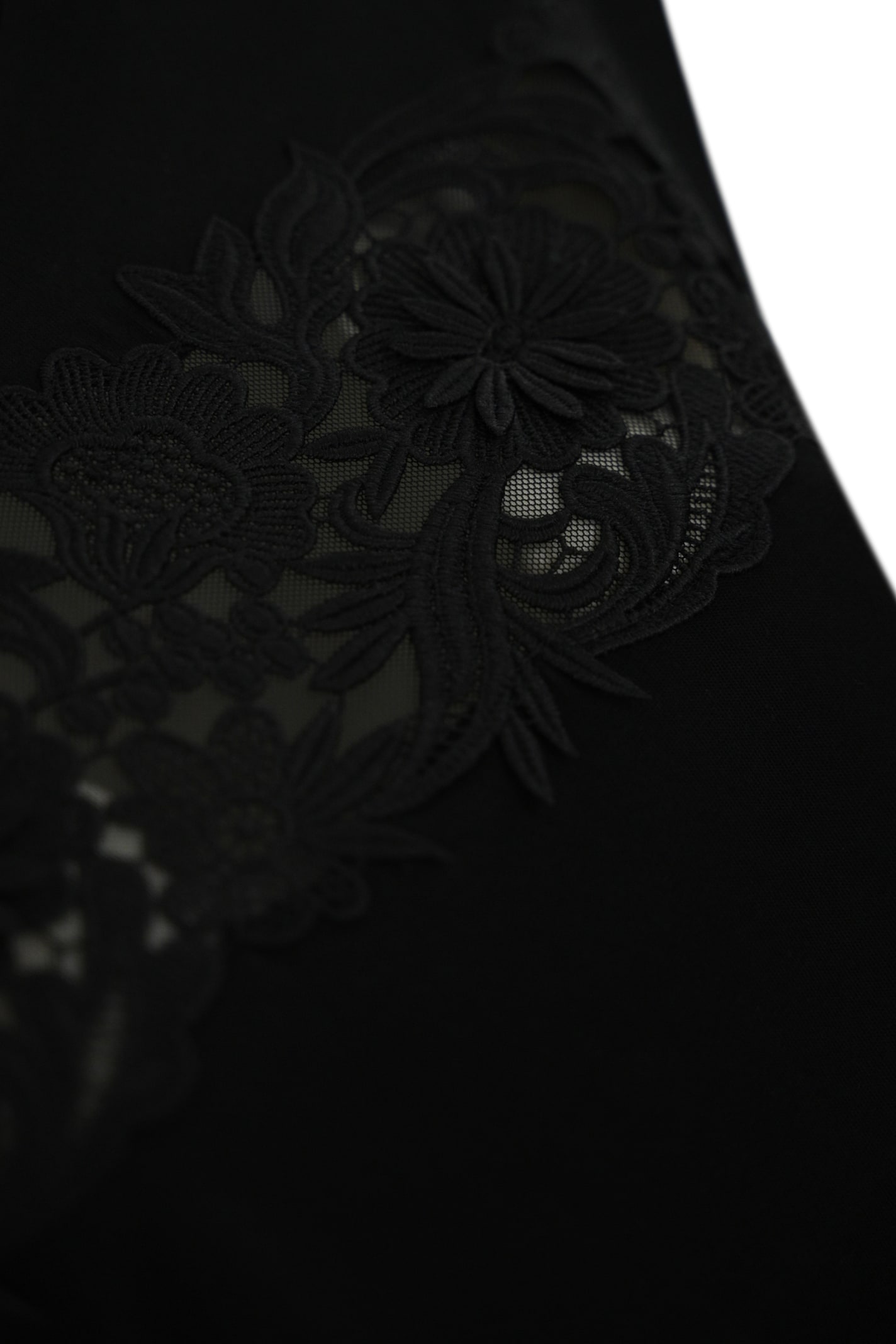 Twinset Cotton T-shirt With Lace Application In Nero