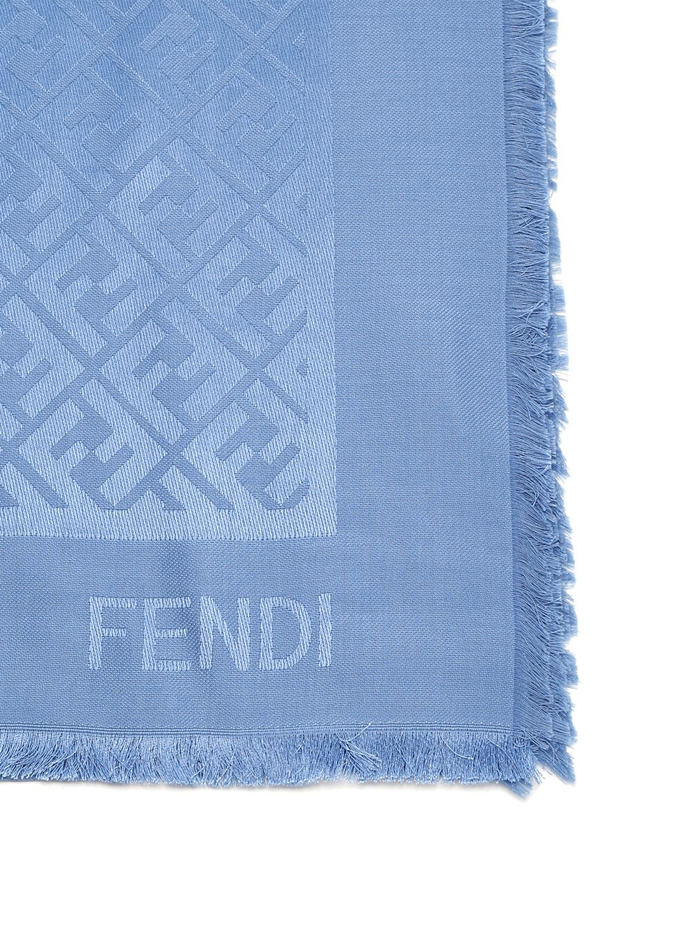 Shop Fendi Ff Shawl In Blue