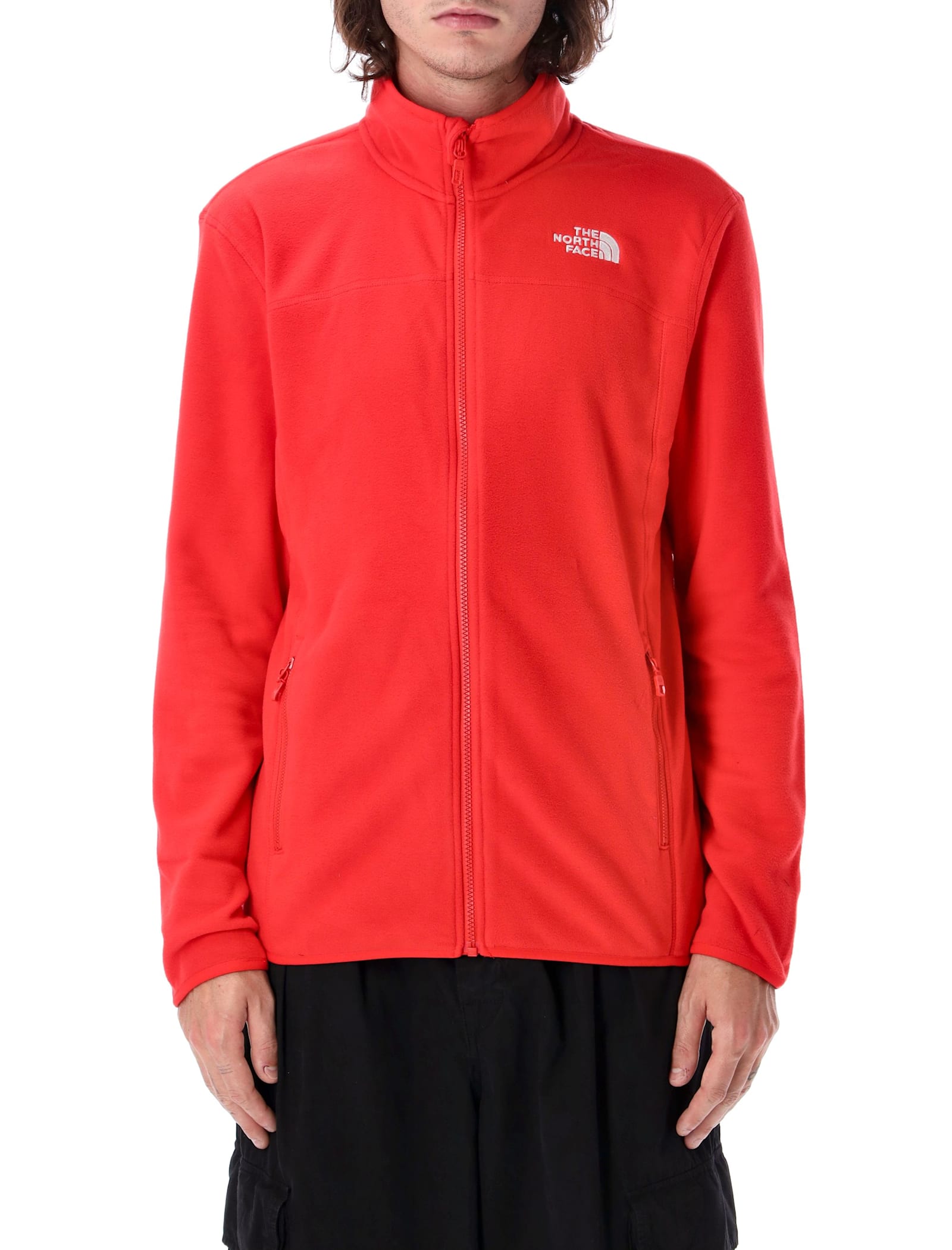 Shop The North Face 100 Glacier Full-zip Fleece In High Risk Red