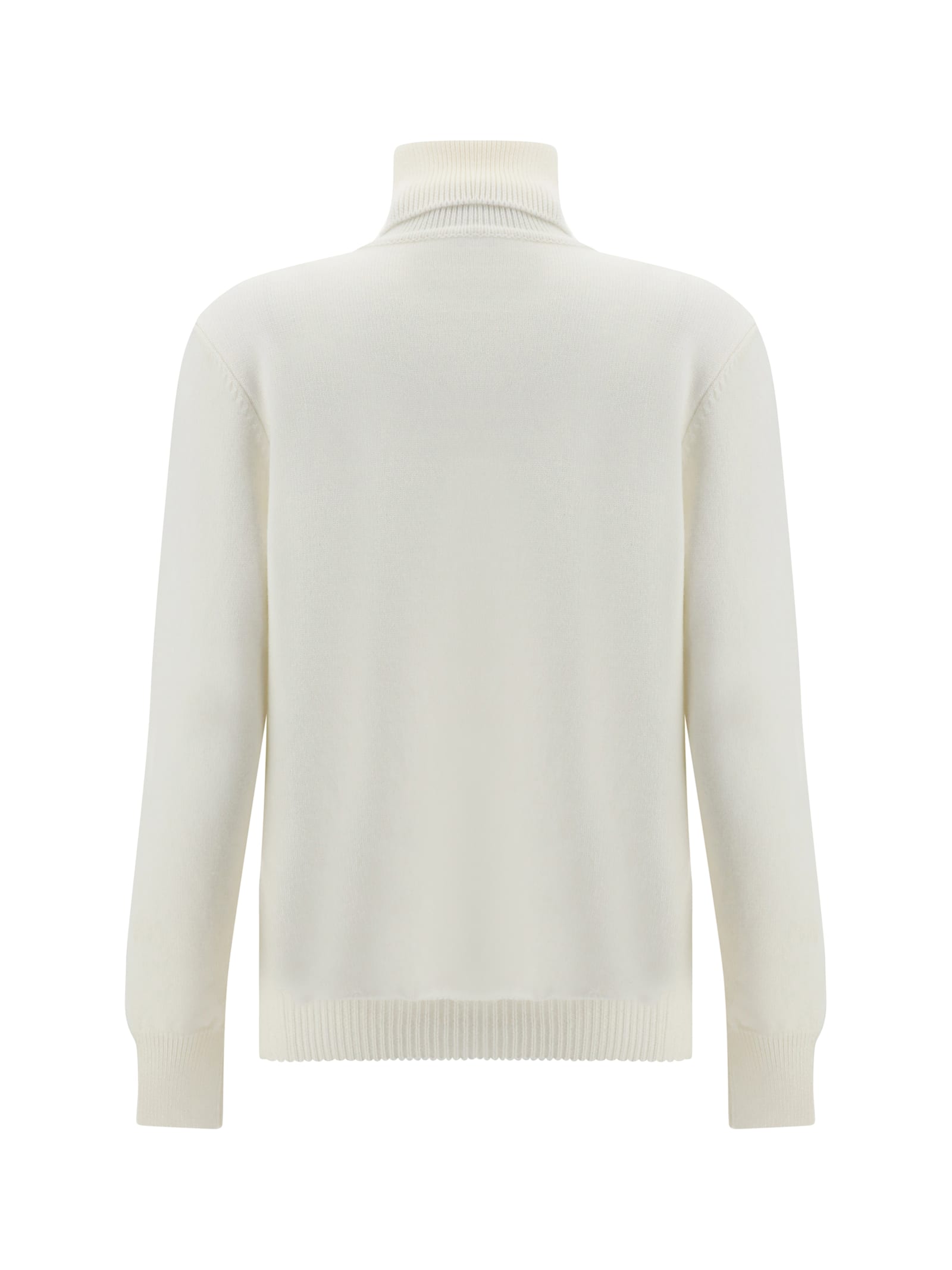 Shop Alaïa Turtleneck Sweater In Blanc Naturel