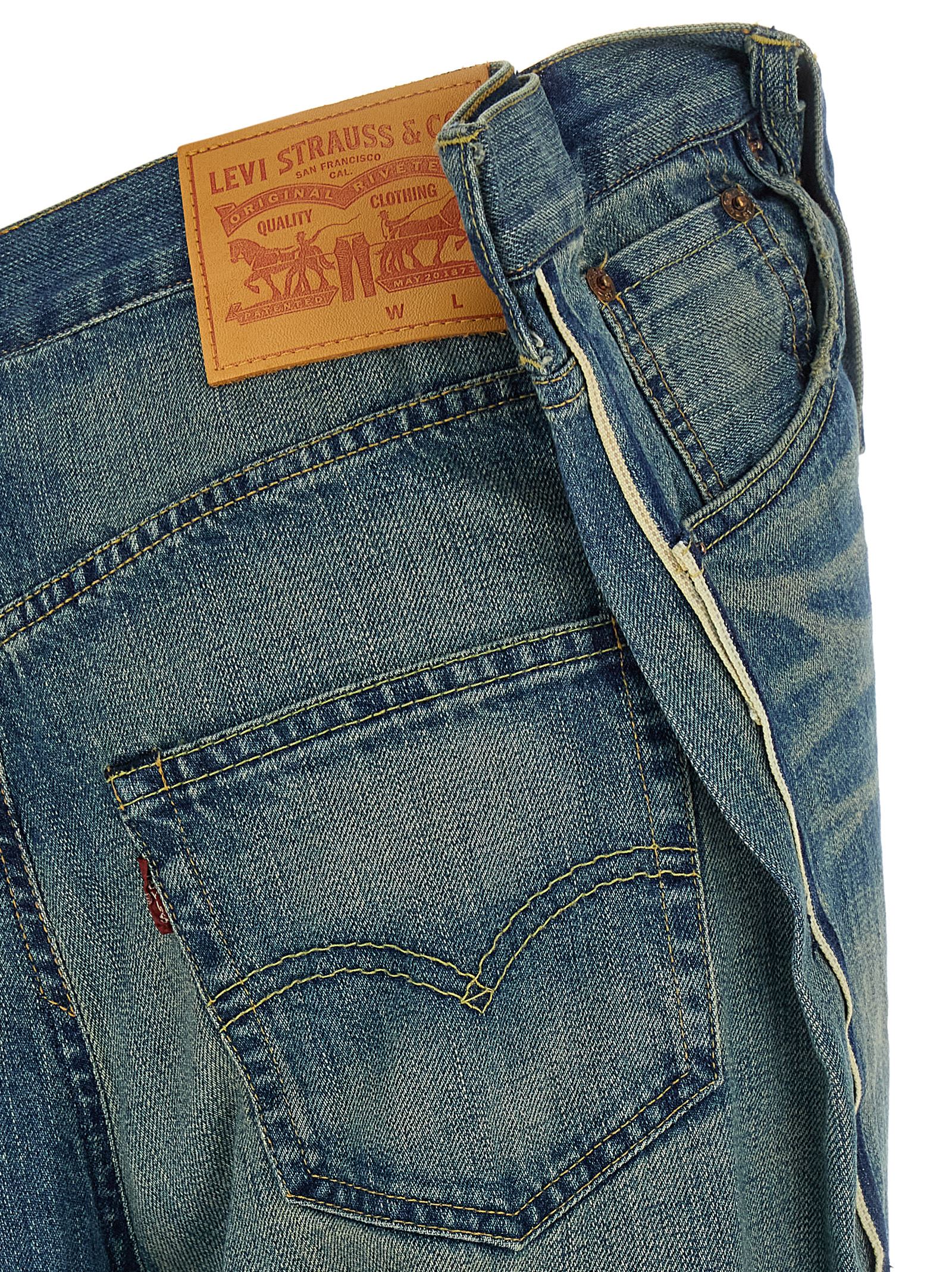 Junya Watanabe Asymmetric Stonewashed Denim Wide Leg Jeans In Blue