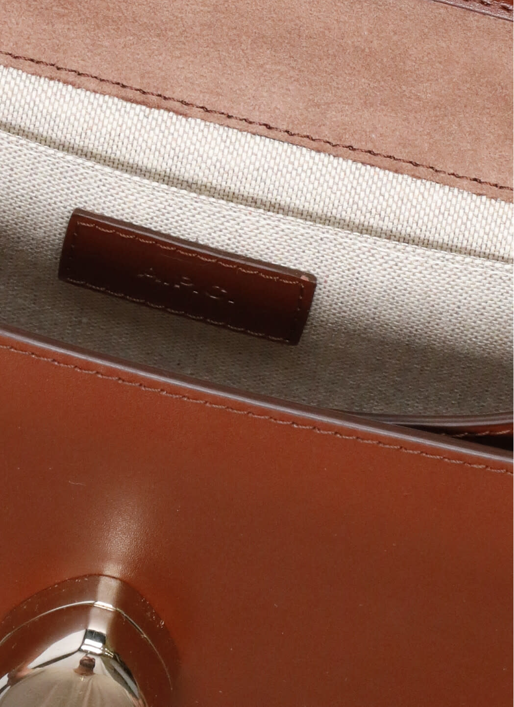 Apc A.p.c. Astra Leather Small Bag In Noisette
