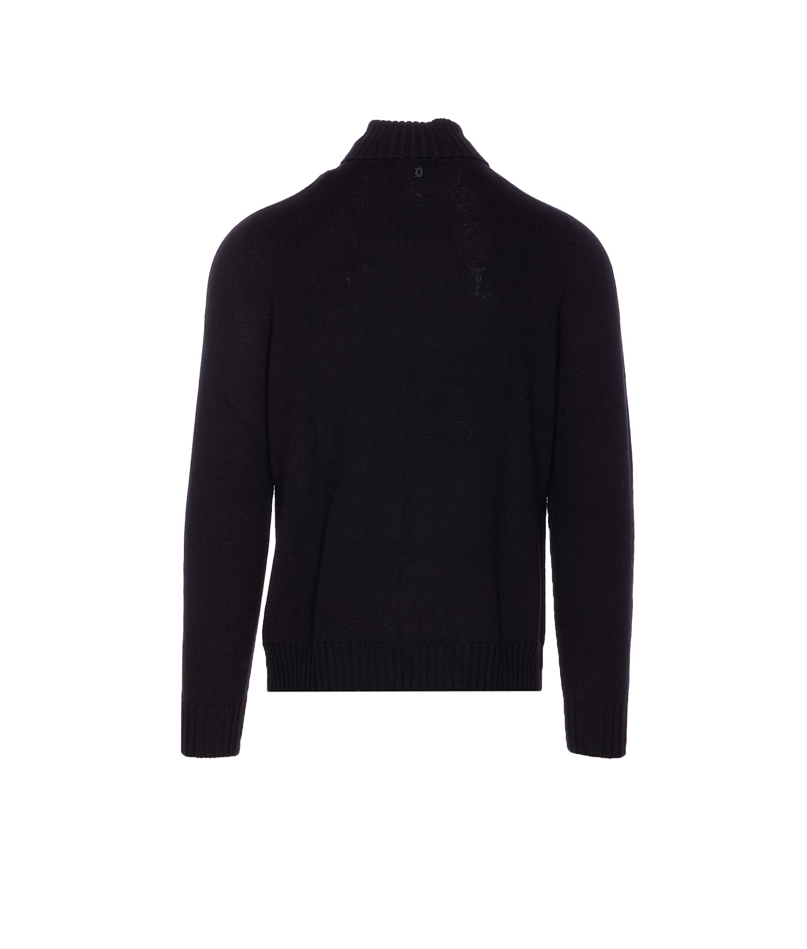 Dondup High Neck Ribbed Turtleneck Sweater In Black