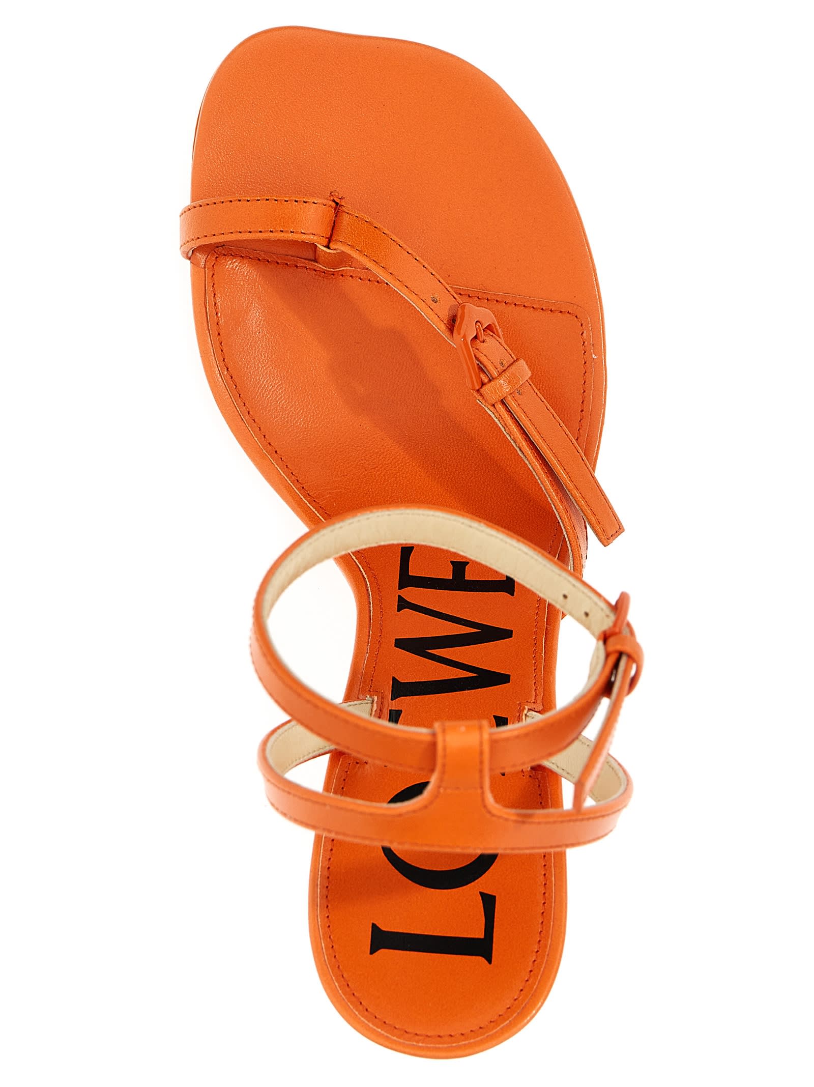 Shop Loewe Petal Capsule Paulas Ibiza Sandals In Orange