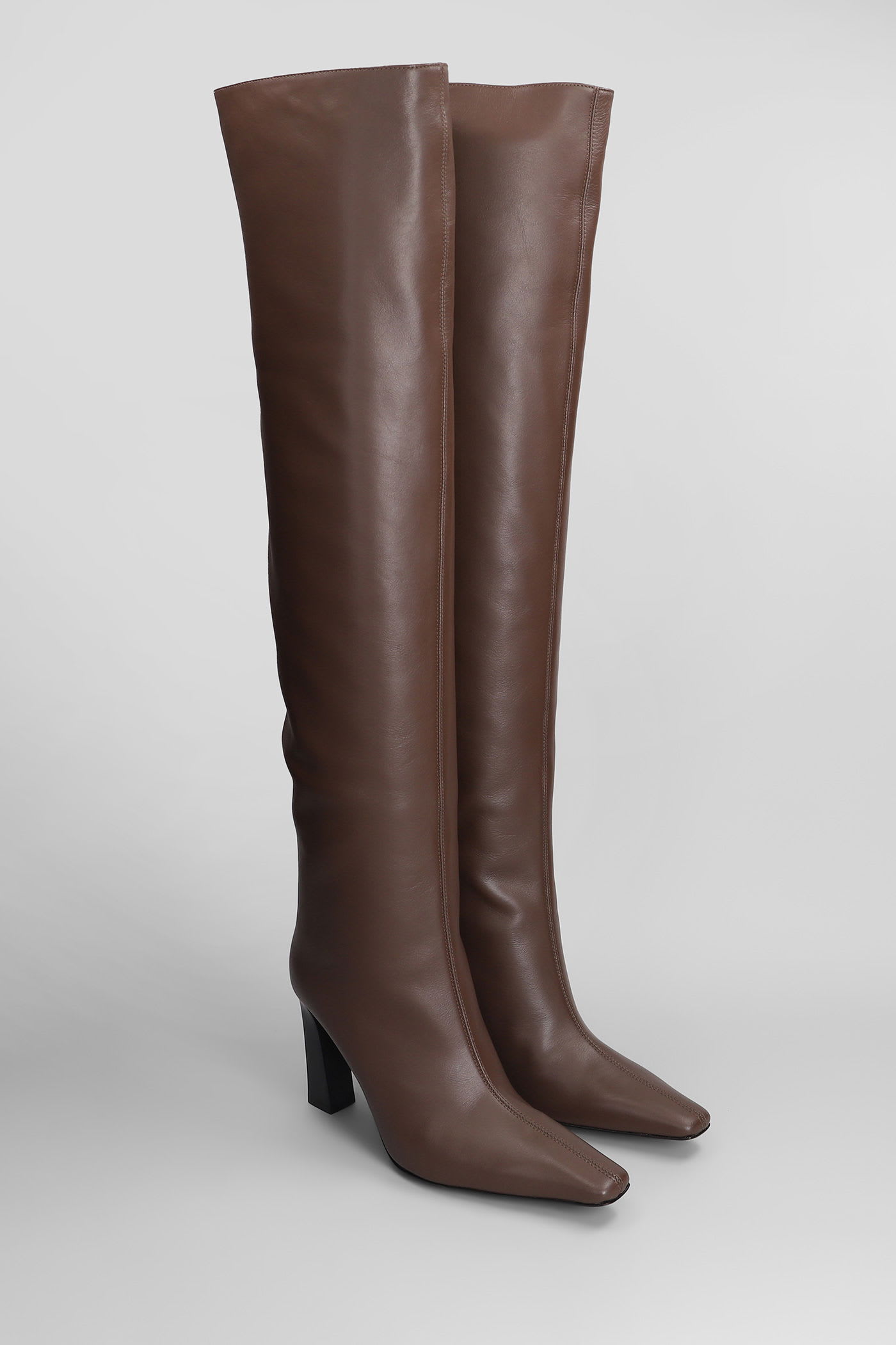 Giuseppe Zanotti Brenda 90 High Heels Boots In Brown Leather