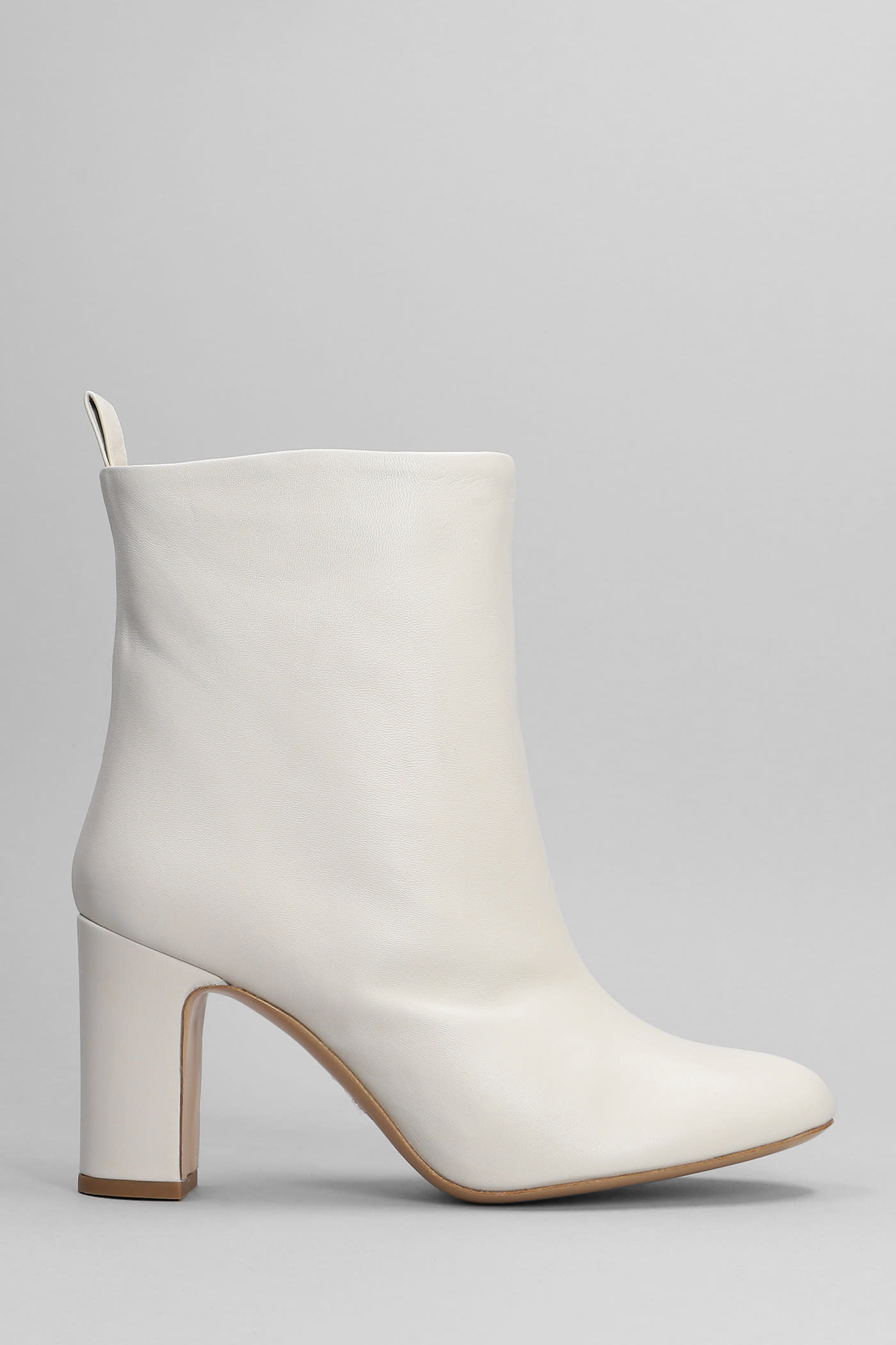 Marc Ellis Allegra High Heels Ankle Boots In White Leather
