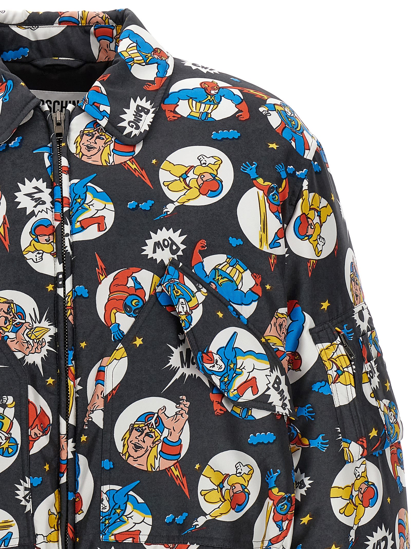 Shop Moschino Fantasy Cartoon Bomber Jacket In Multicolor