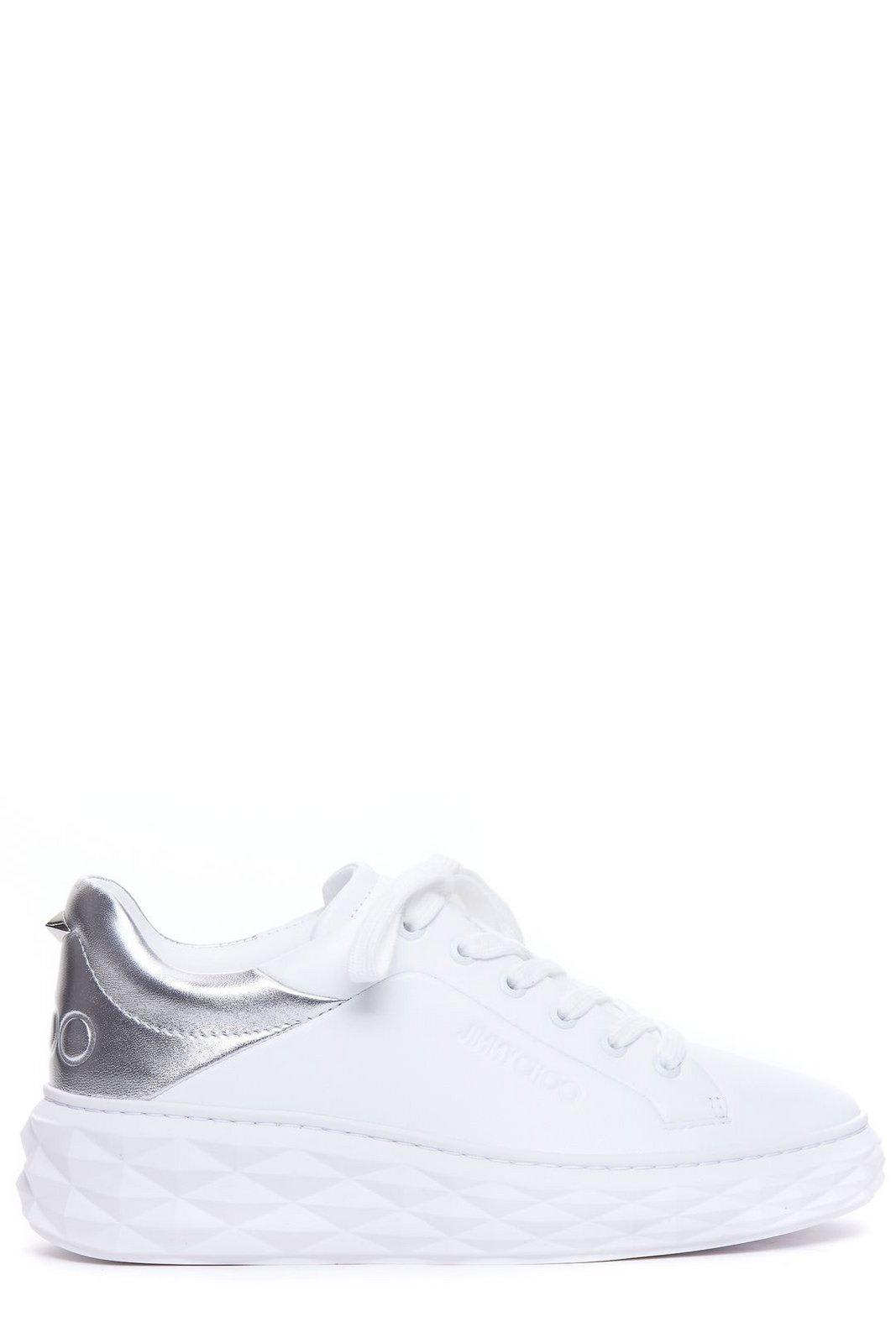 Shop Jimmy Choo Diamond Maxi Sneakers In White