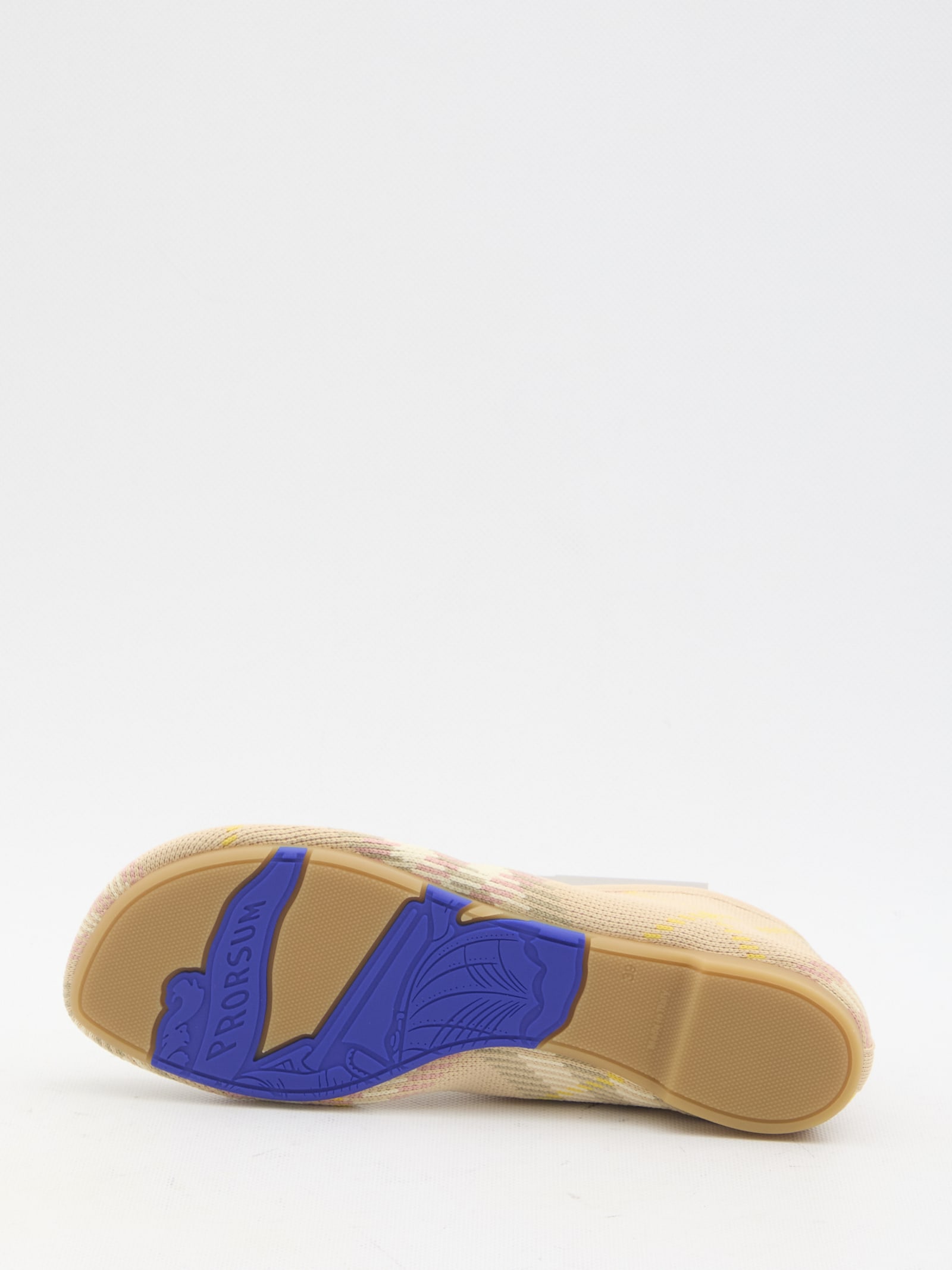 Shop Burberry Check Knit Baby Ballerinas In Teacup Ip Check