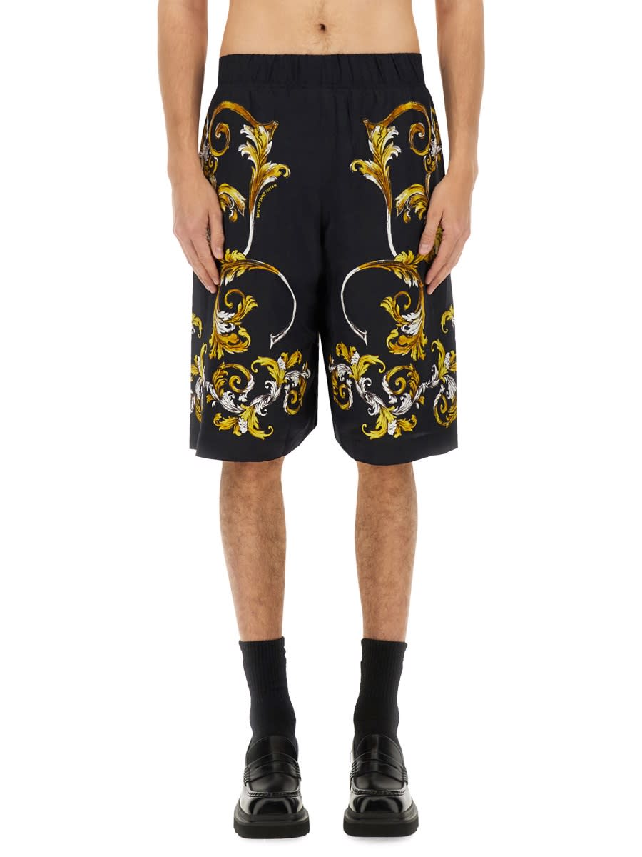 Shop Versace Jeans Couture Shorts In Black
