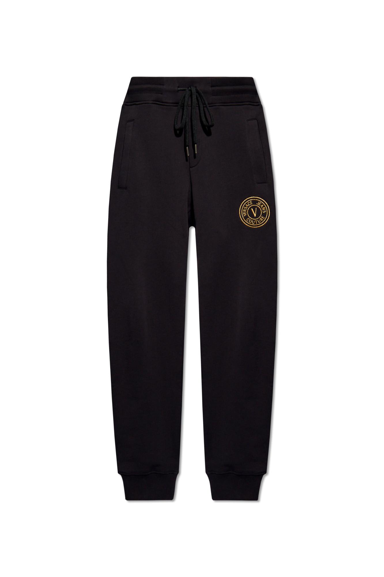 Shop Versace Jeans Couture Sweatpants With Logo In Black