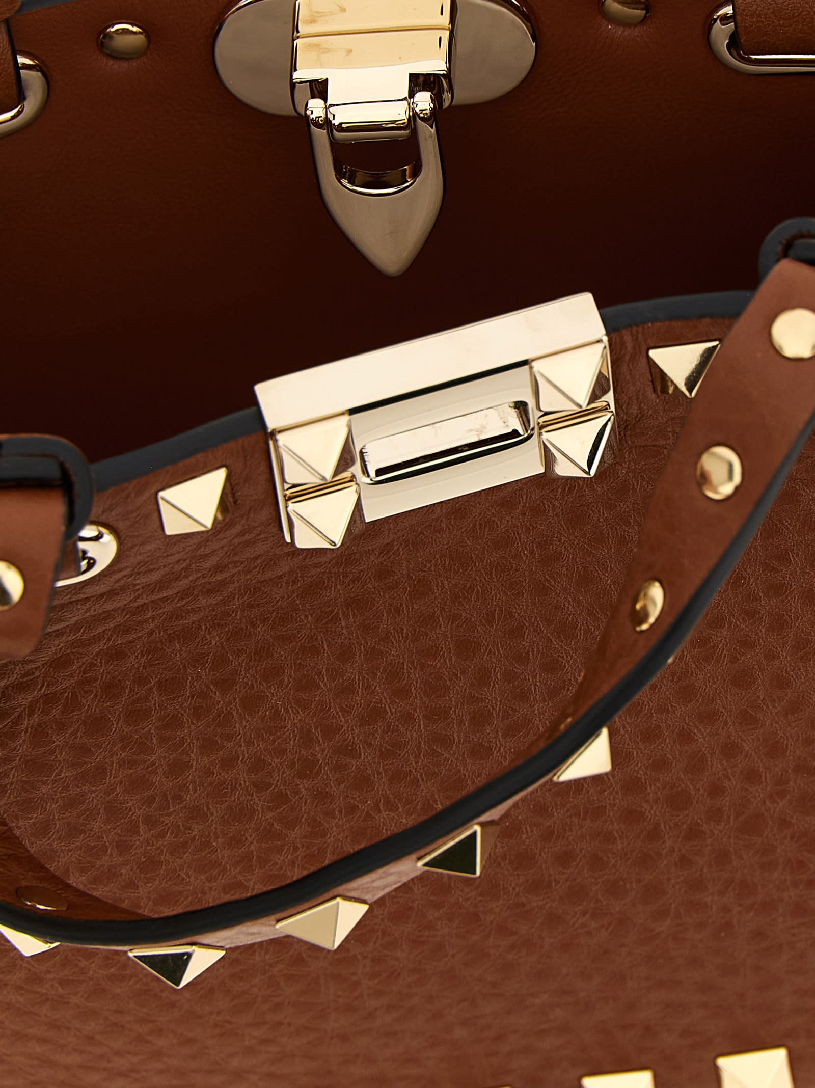 Valentino Gravani Rockstud Handbag In Brown