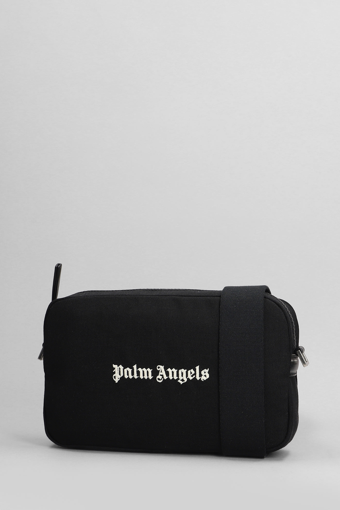Shop Palm Angels Shoulder Bag In Black Polyamide